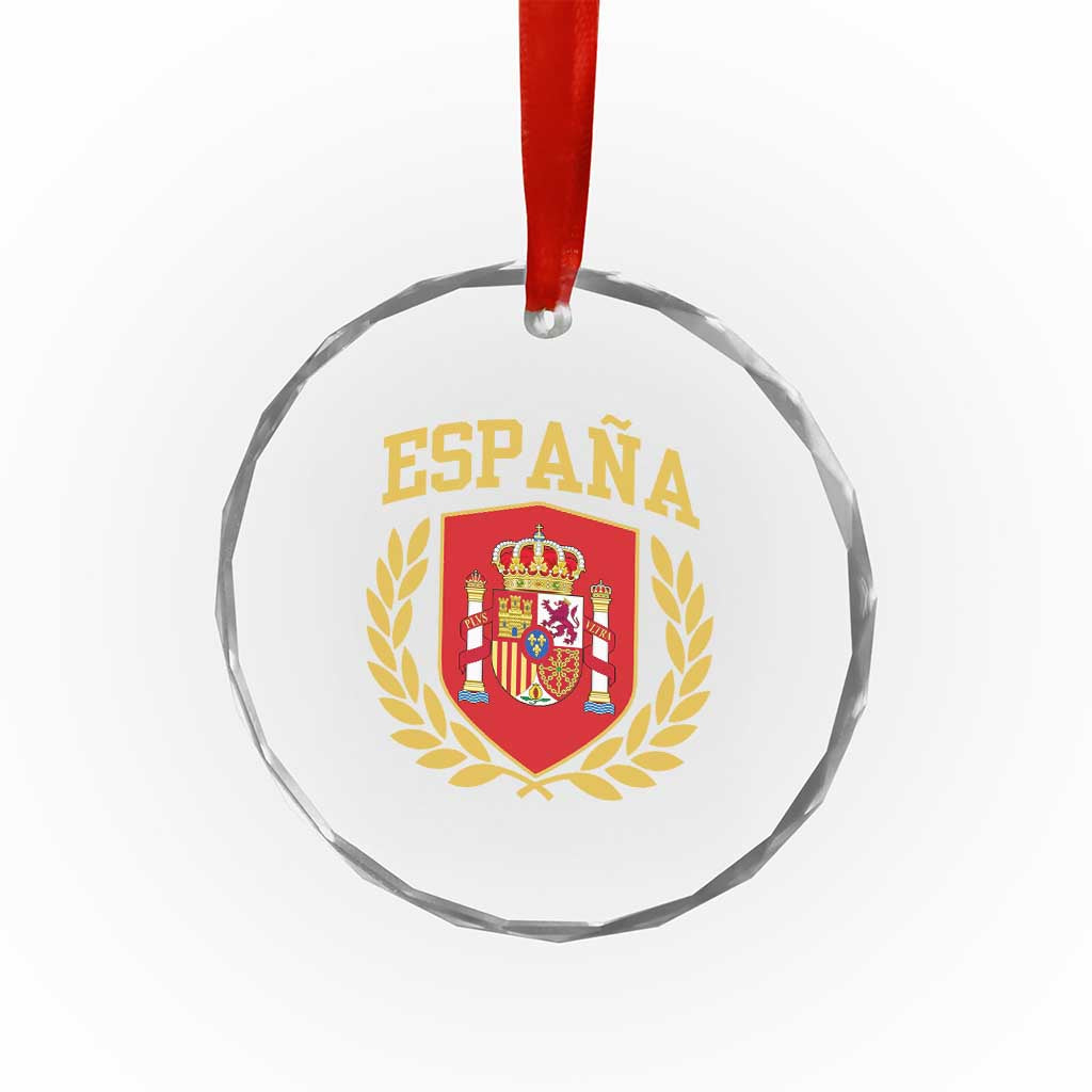 Espana Escudo Retro Spain Coat of Arms Español Crystal Glass Ornament