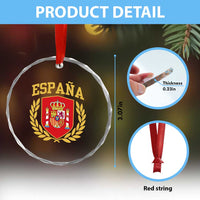 Espana Escudo Retro Spain Coat of Arms Español Crystal Glass Ornament