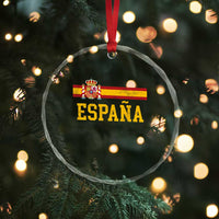 Espana Pride Vintage Spain Coat of Arms Patriotic Spainish Flag Crystal Glass Ornament