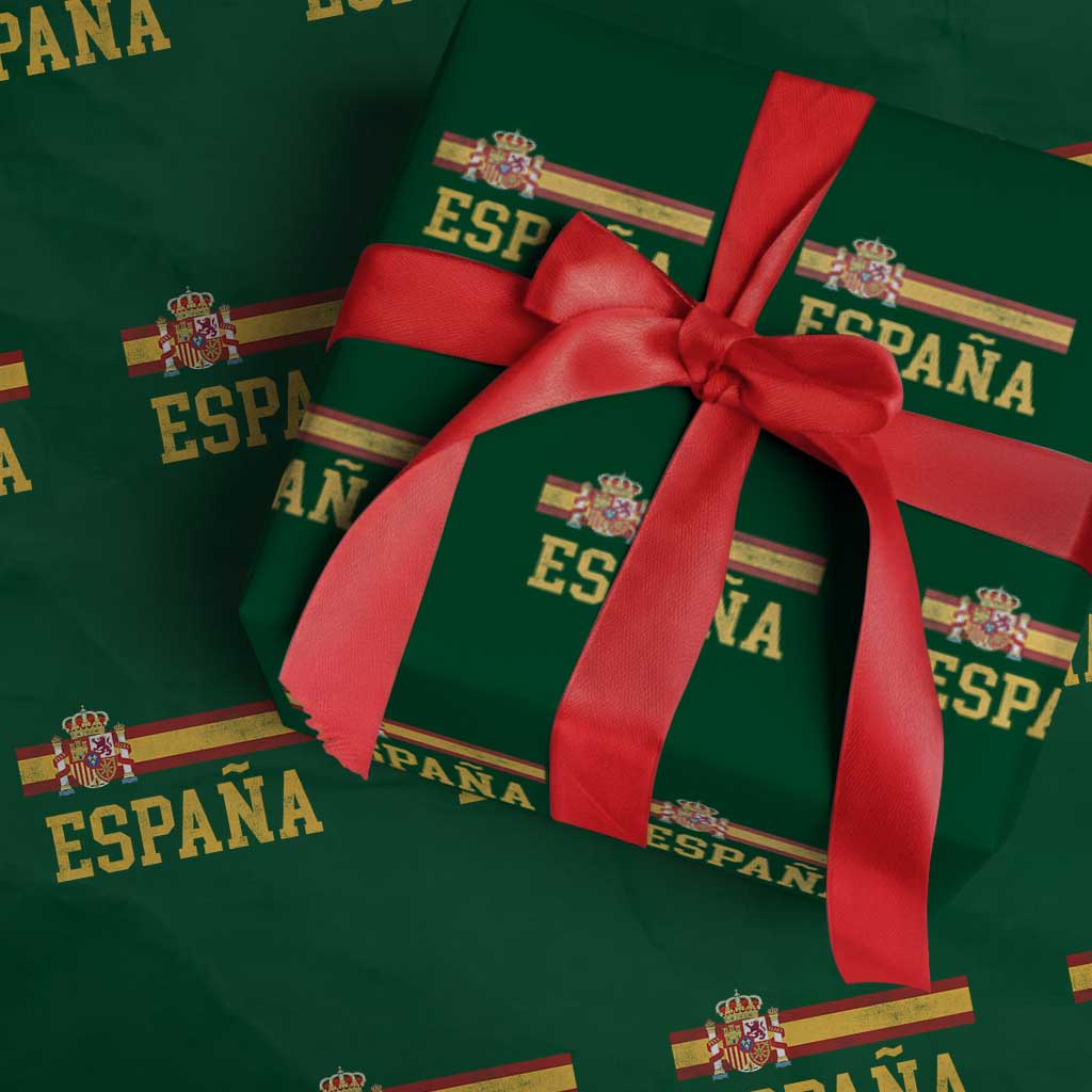 Espana Pride Vintage Spain Coat of Arms Patriotic Spainish Flag Wrapping Paper Roll