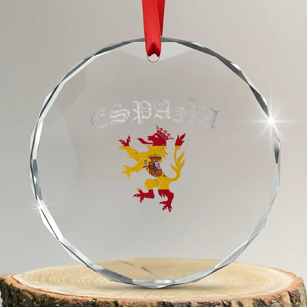 Espana Spain Lion Spanish Flag Spaniard Pride Crystal Glass Ornament