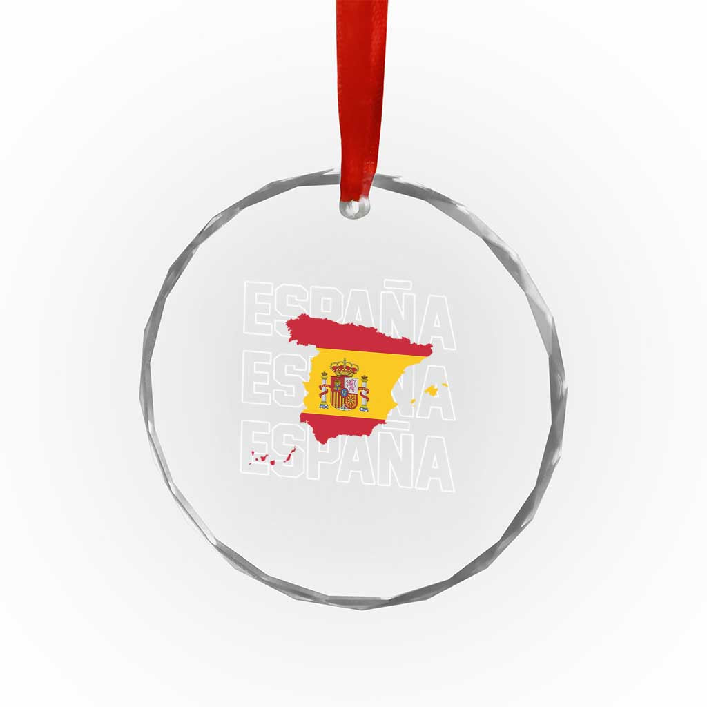 Espana Spain Map Pride Spanish Flag Crystal Glass Ornament