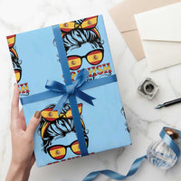 Espana Spain Messy Bun Girl Spanish Flag Wrapping Paper Roll