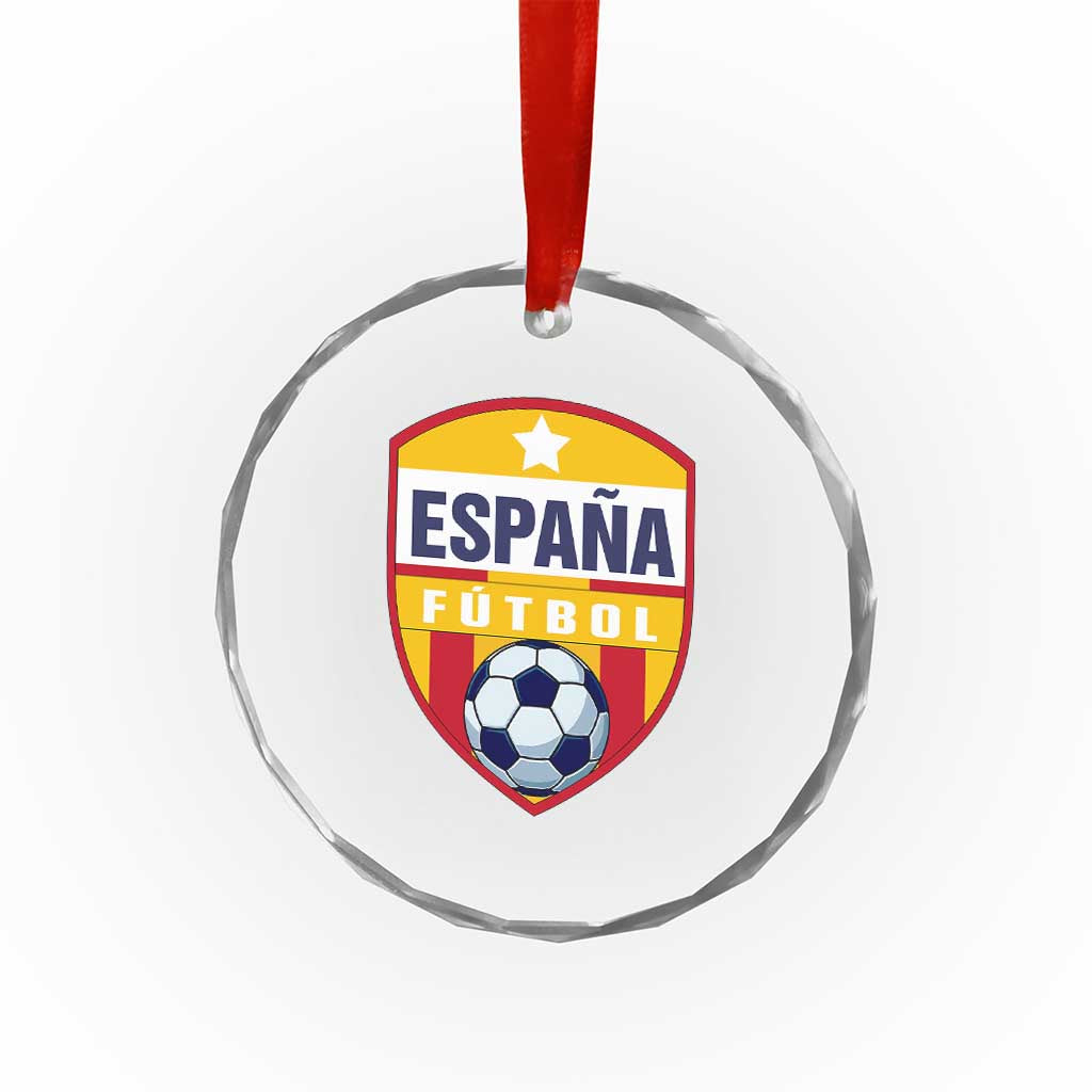 Espana Spain Soccer Football Fan Spanish Flag Crystal Glass Ornament