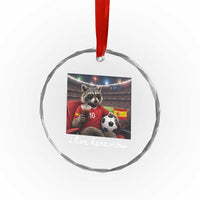 Espana Spain Soccer Football Fan Spanish Flag Crystal Glass Ornament Funny Raccoon I Live Here Now