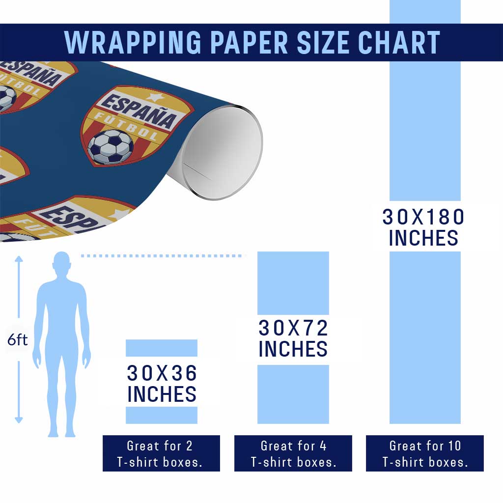Espana Spain Soccer Football Fan Spanish Flag Wrapping Paper Roll