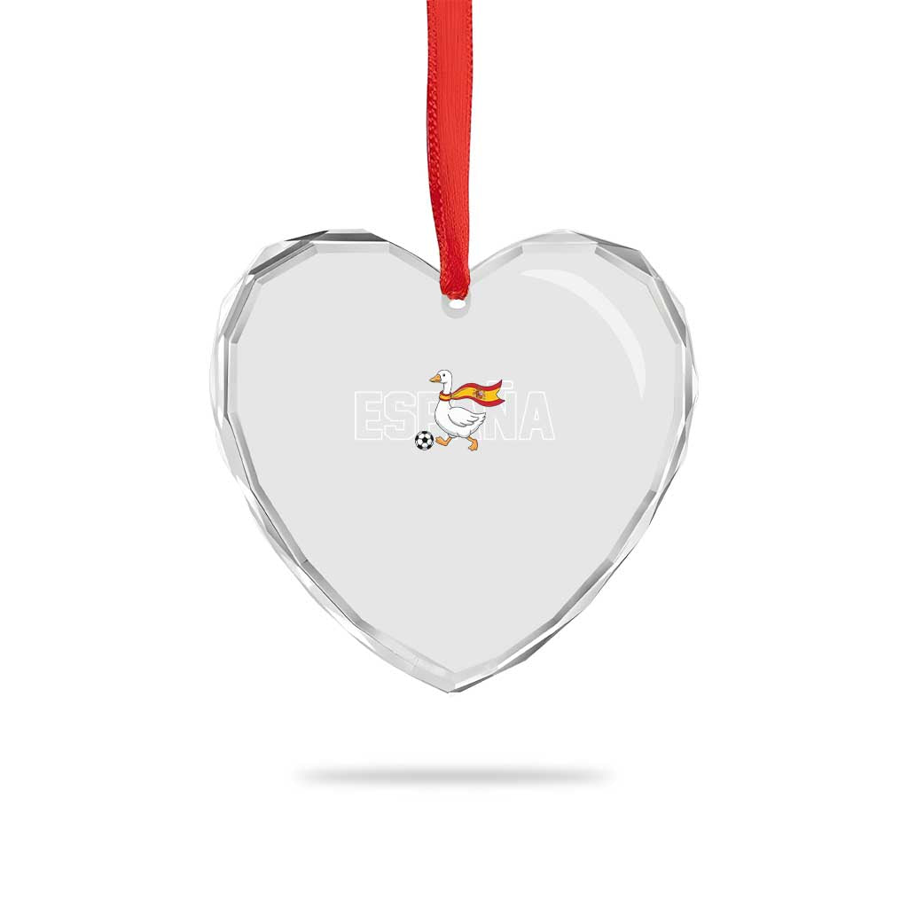 Espana Spain Soccer Football Heart Crystal Glass Ornament Silly Goose Spanish Flag Fan Supporter