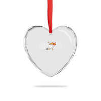 Espana Spain Soccer Football Heart Crystal Glass Ornament Silly Goose Spanish Flag Fan Supporter