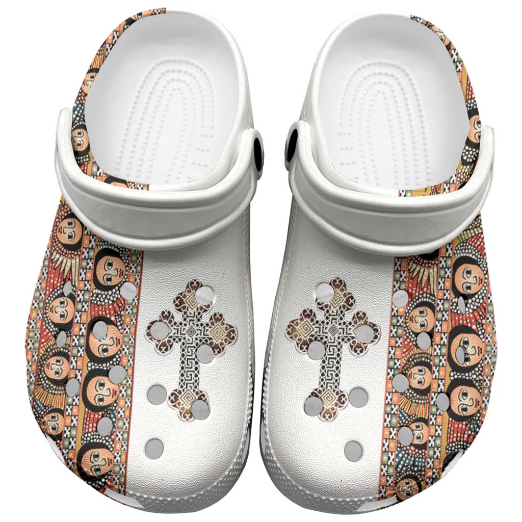 Ethiopia Angels Tilet Clogs Shoes Ethiopian Cross - Wonder Print Shop
