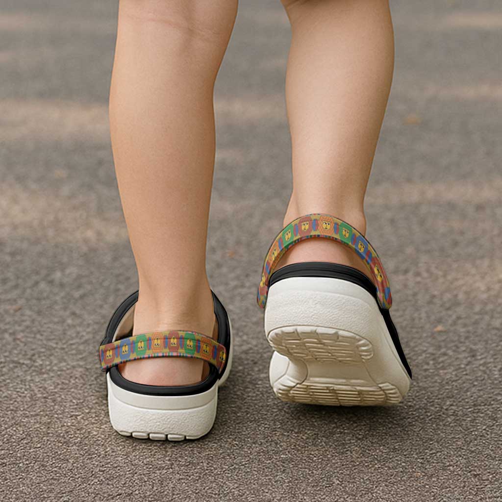 Ethiopia Saba Kemis Clogs Shoes Sash Style Black Color - Wonder Print Shop