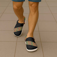 Ethiopia Saba Kemis Clogs Shoes Sash Style Black Color - Wonder Print Shop