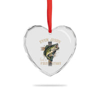 Even Jesus Had A Fish Story Heart Crystal Glass Ornament Funny Fishermen Christian Cross - Wonder Print Shop