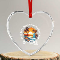 Even The Wind And Waves Obey Him Be Still Heart Crystal Glass Ornament Christian Bible Verse Summer Vacation - Wonder Print Shop