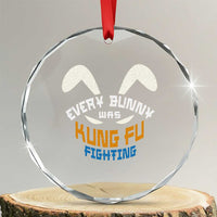 Every Bunny Was Kung Fu Fighting Crystal Glass Ornament Funny Easter Vintage Rabbit Face