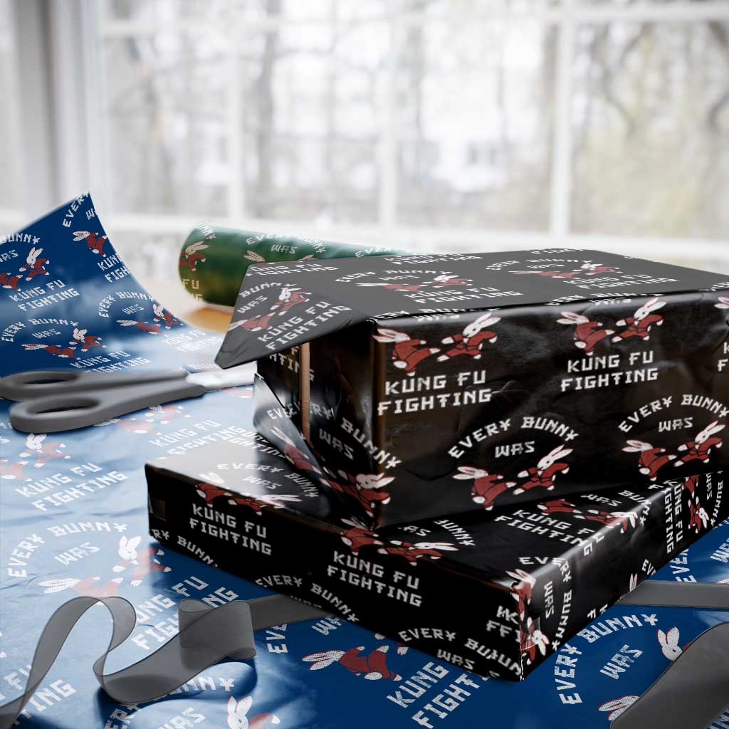 Every Bunny Was Kung Fu Fighting Wrapping Paper Roll Funny Cool Easter Graphic