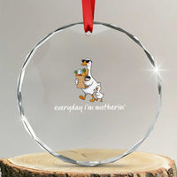 Everyday I'm Motherin Crystal Glass Ornament Funny Goose Mom