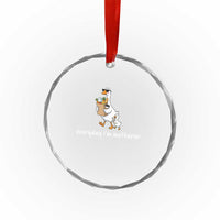 Everyday I'm Motherin Crystal Glass Ornament Funny Goose Mom