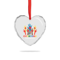 Everyone Is Welcome Here Heart Crystal Glass Ornament Equality Rainbow Fist Hands - Wonder Print Shop