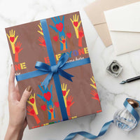 Everyone Is Welcome Here Wrapping Paper Roll Equality Rainbow Fist Hands - Wonder Print Shop