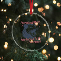 Everything Hurts And I Am Mad At The Government Crystal Glass Ornament Funny Burnout Possum