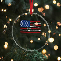 Everything Is Fine Trust Your Government Crystal Glass Ornament Funny Political American Flag