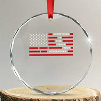 Everything Is Fine Trust Your Government Patriotic Flag Crystal Glass Ornament Sarcastic Political Humor