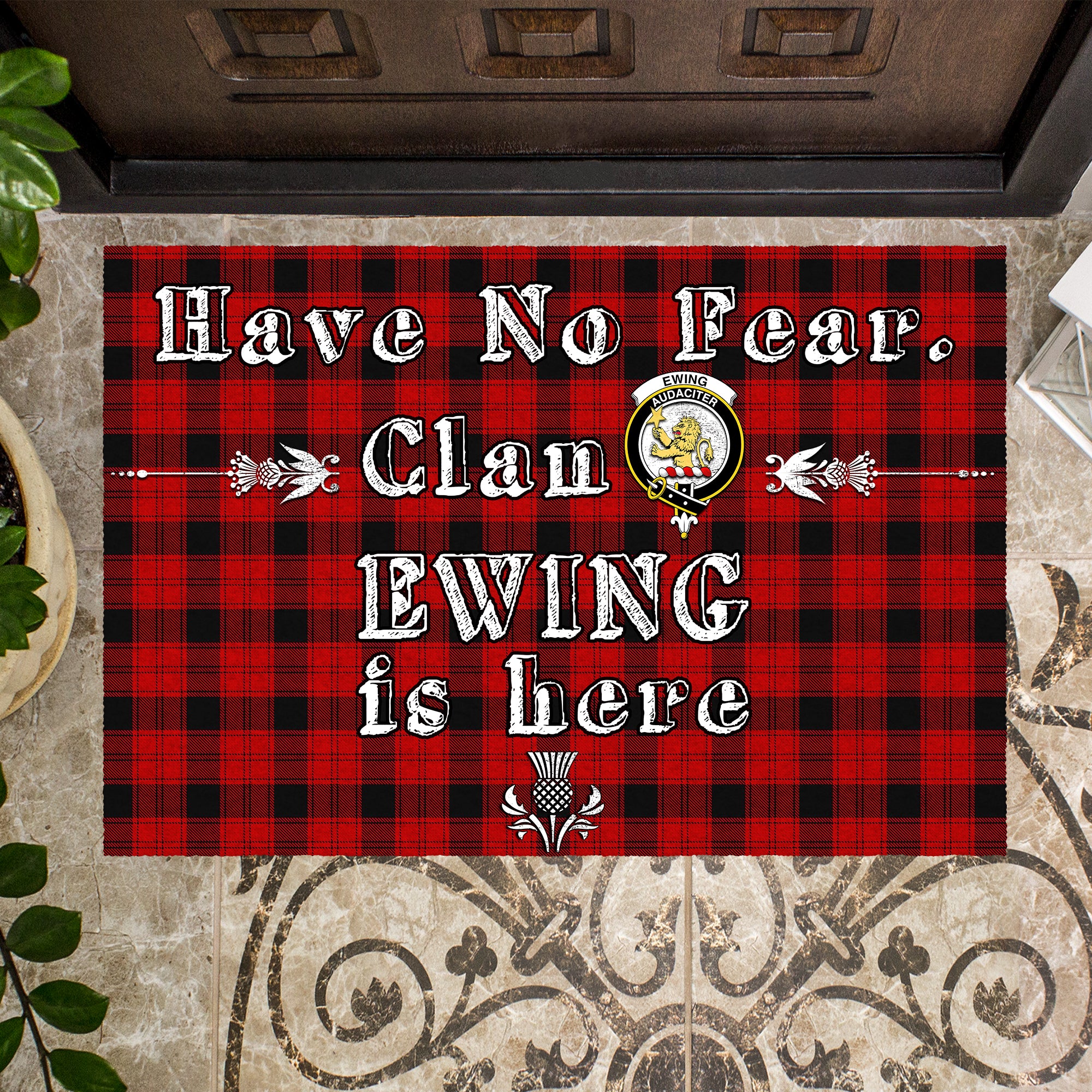 ewing-clan-tartan-door-mat-family-crest-have-no-fear-tartan-door-mat