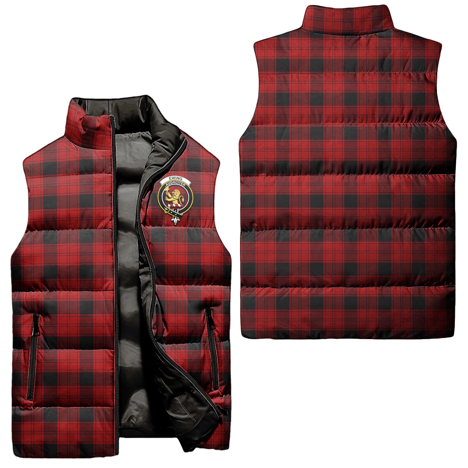 ewing-clan-puffer-vest-family-crest-plaid-sleeveless-down-jacket