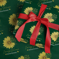 Ewings Sarcoma Awareness Wrapping Paper Roll Yellow Flower Petal Ribbons Sunflower
