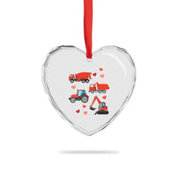 Excavator Construction Heart Crystal Glass Ornament Car Tractor Truck Lovers - Wonder Print Shop