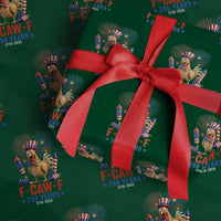 F Caw F 250 Years 1776 2026 Wrapping Paper Roll Funny Patriotic Rooster Meme Fireworks