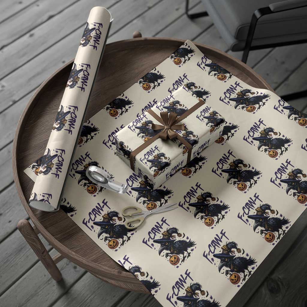 F Caw F Black Crow Halloween Meme Wrapping Paper Roll - Wonder Print Shop