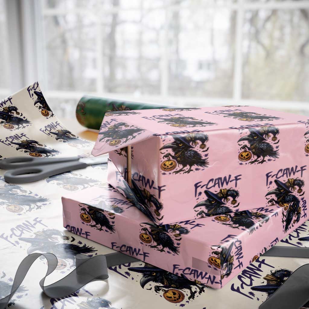 F Caw F Black Crow Halloween Meme Wrapping Paper Roll - Wonder Print Shop
