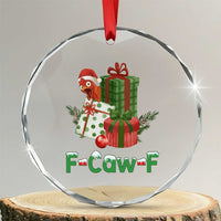 F Caw F Chicken Crystal Glass Ornament Funny Farm Life Holiday Gift - Wonder Print Shop