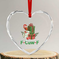 F Caw F Chicken Heart Crystal Glass Ornament Funny Farm Life Holiday Gift - Wonder Print Shop