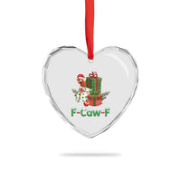 F Caw F Chicken Heart Crystal Glass Ornament Funny Farm Life Holiday Gift - Wonder Print Shop
