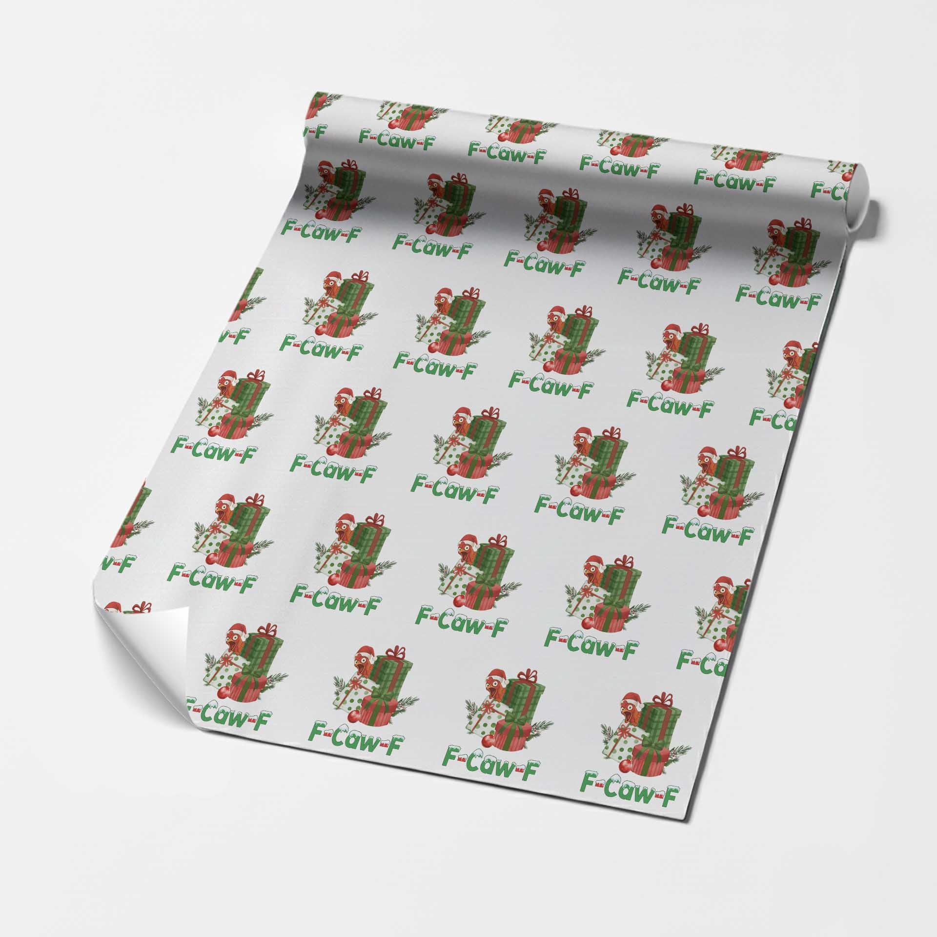 F Caw F Chicken Wrapping Paper Roll Funny Farm Life Holiday Gift - Wonder Print Shop