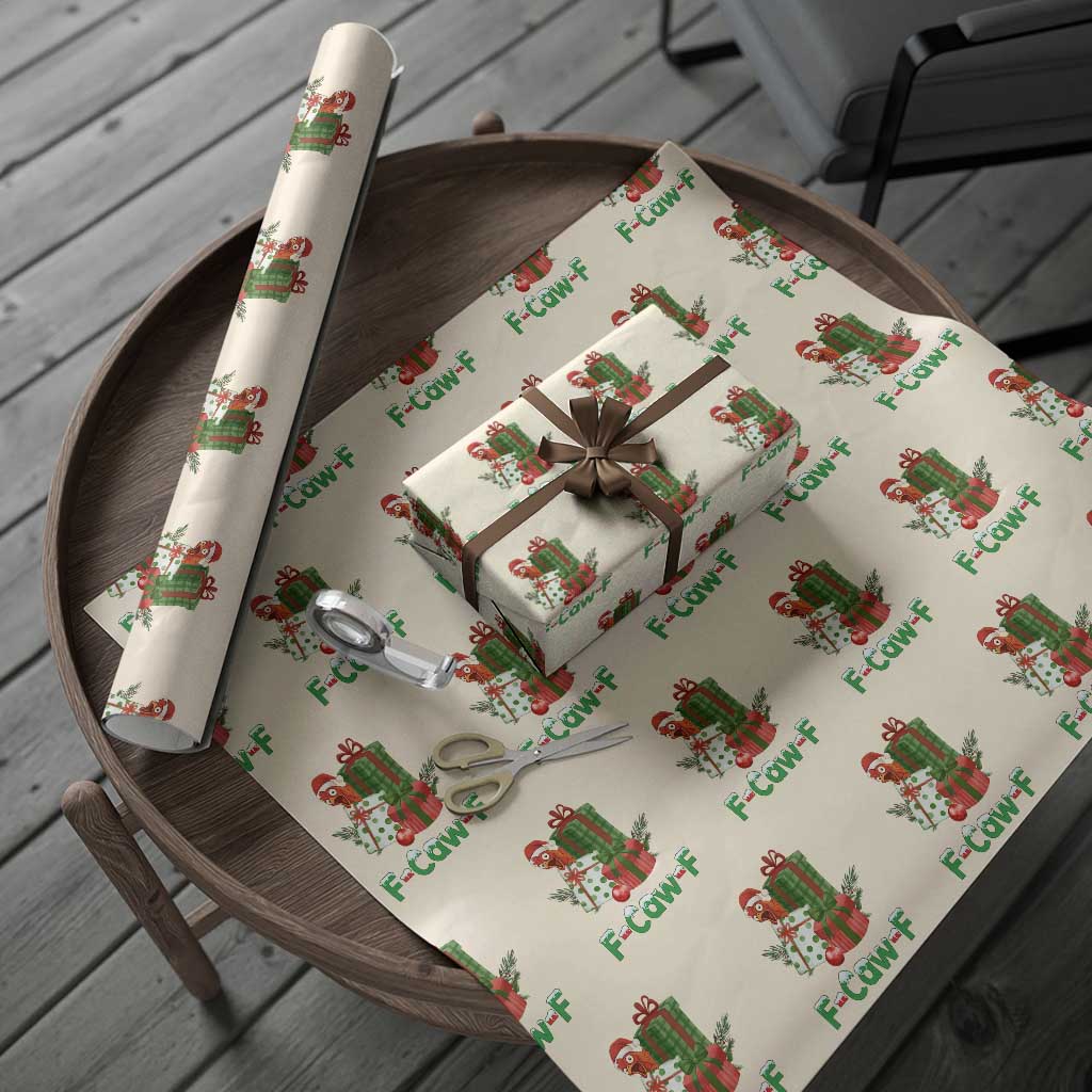 F Caw F Chicken Wrapping Paper Roll Funny Farm Life Holiday Gift - Wonder Print Shop
