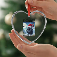 F Caw F Christmas Raven Heart Crystal Glass Ornament Funny Bird Lover Gift - Wonder Print Shop