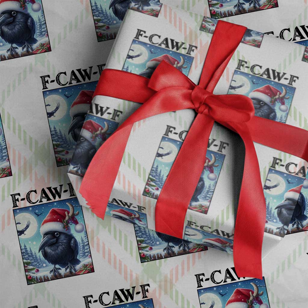 F Caw F Christmas Raven Wrapping Paper Roll Funny Bird Lover Gift - Wonder Print Shop