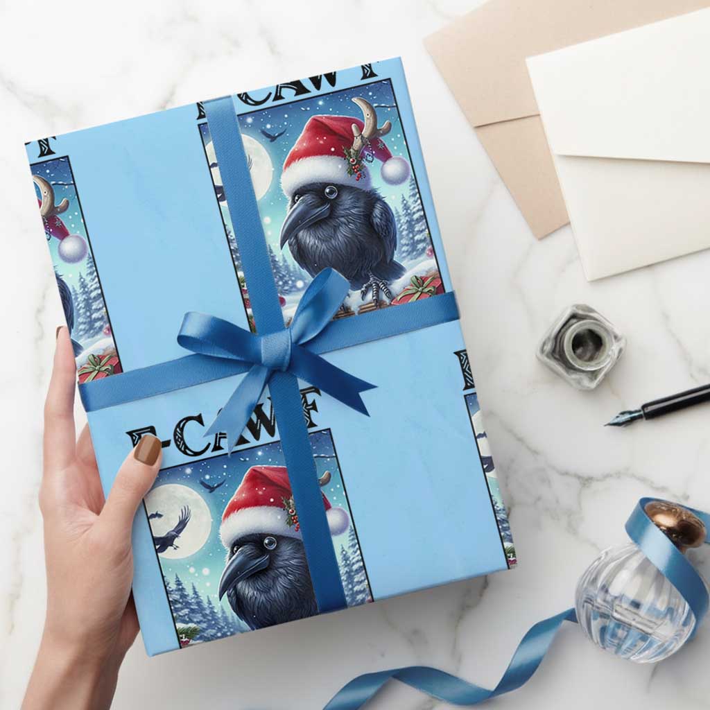 F Caw F Christmas Raven Wrapping Paper Roll Funny Bird Lover Gift - Wonder Print Shop