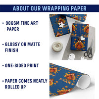 F-Caw-F Funny Turkey Wrapping Paper Roll Happy Thanksgiving Day Autumn Family Dinner - Wonder Print Shop