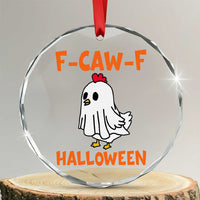F Caw F Ghost Chicken Costume Crystal Glass Ornament Funny Cute Halloween Poultry Lover TS02