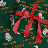 F Caw F Ghost Chicken Costume Wrapping Paper Roll Funny Cute Halloween Poultry Lover