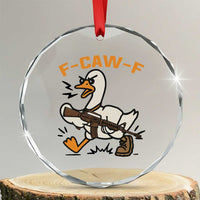 F Caw F Goose With Gun Crystal Glass Ornament Funny Rebellious Gift TS12
