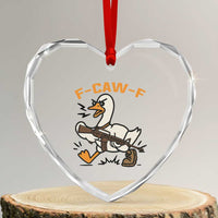 F Caw F Goose With Gun Heart Crystal Glass Ornament Funny Rebellious Gift - Wonder Print Shop