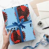 F Caw F Gothic Chicken Horror Wrapping Paper Roll Creepy Skull Rooster Halloween Dark Humor - Wonder Print Shop