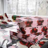 F Caw F Gothic Chicken Horror Wrapping Paper Roll Creepy Skull Rooster Halloween Dark Humor - Wonder Print Shop