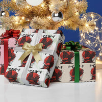 F Caw F Gothic Chicken Horror Wrapping Paper Roll Creepy Skull Rooster Halloween Dark Humor - Wonder Print Shop