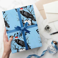 F Caw F Gothic Xmas Raven Wrapping Paper Roll With Skull Funny Dark Holiday Humor Spooky Season - Wonder Print Shop